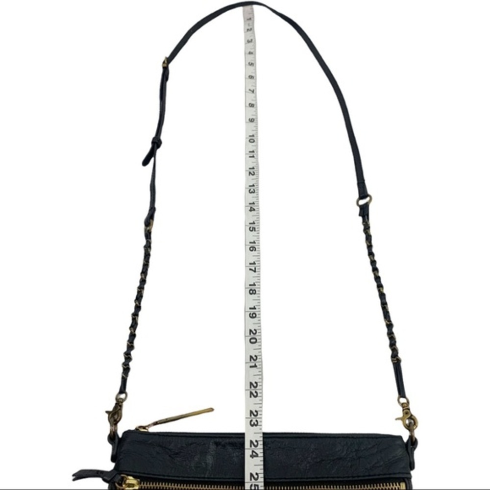 Elliot Luca Black Gold Leather Chain Crossbody Purse Women’s - Picture 6 of 15